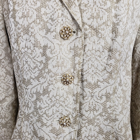 The Limited Baroque Three Buttoned Gold Blazer NWT - Picture 3 of 5